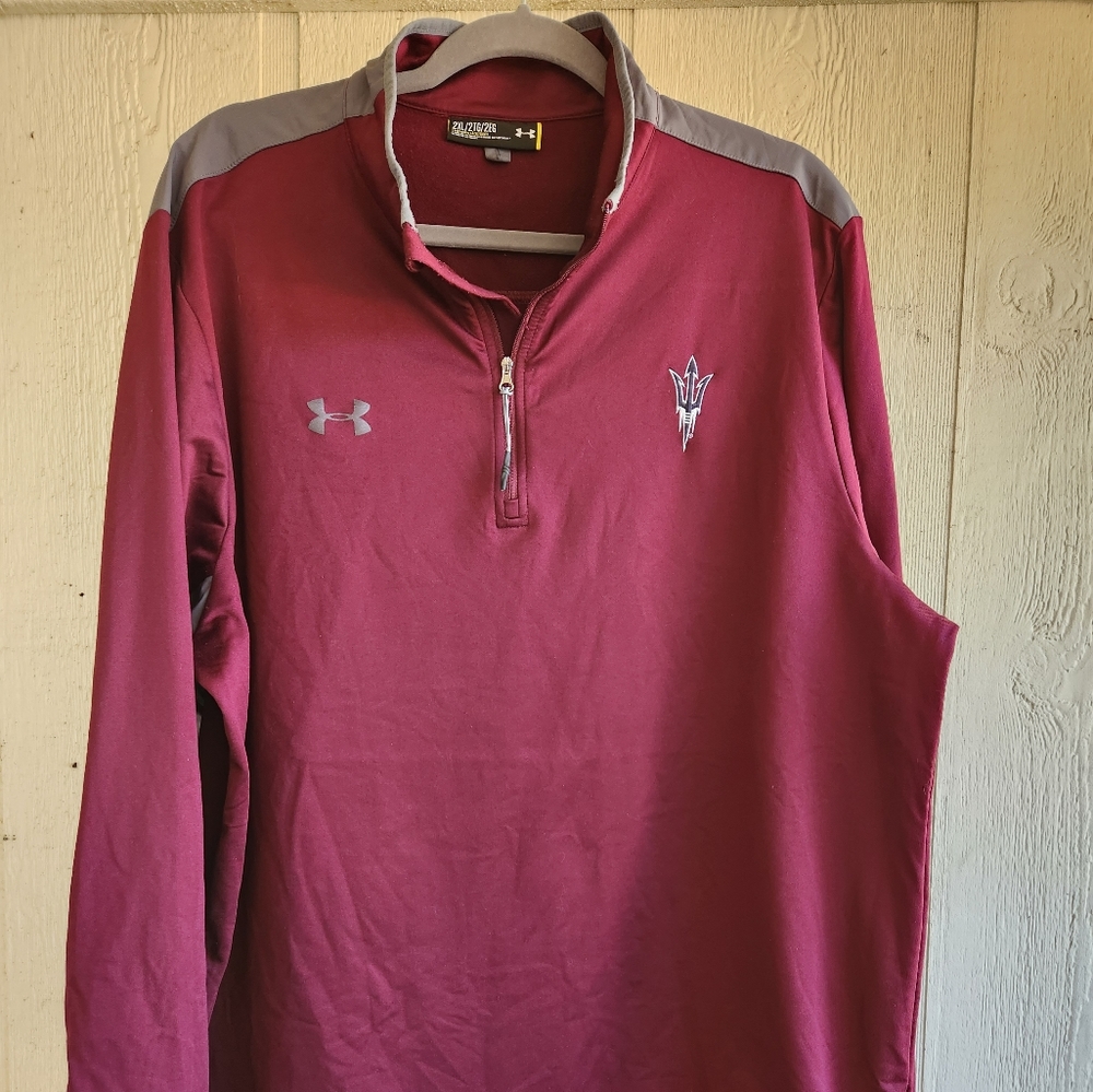 EUC Under Armour Arizona St Loose Cold Gear 1/4 Zip Sweatshirt